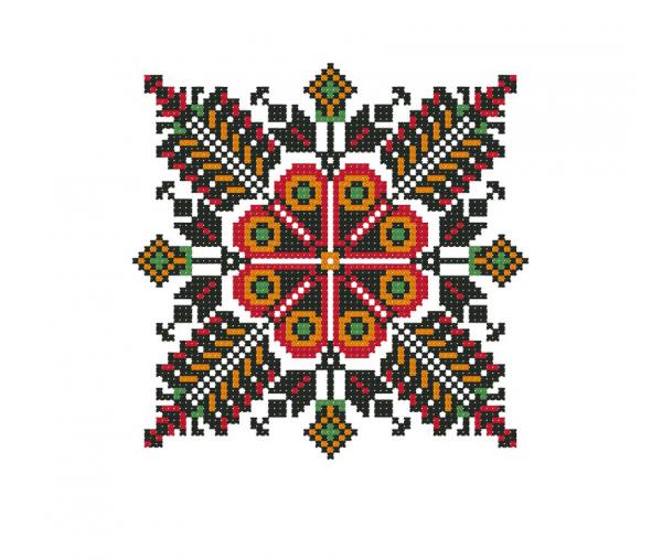 Geometric Ukrainian ornament, cross stitch blouse design #286